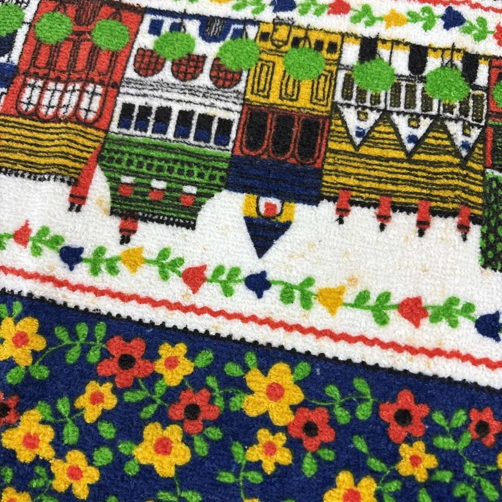 1970s Dish‎ Towel & Dishcloth Set by Sayco Kitchen Towels Row Home Country Town